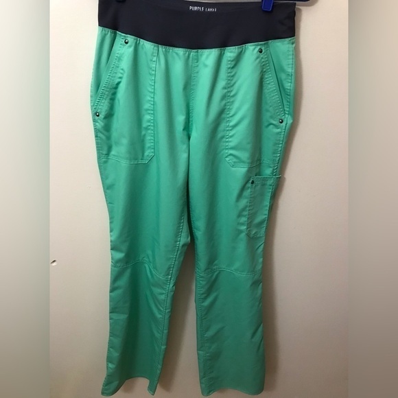 HEALING hands purple label tori womens mid rise stretch yoga scrub pants size ST - Picture 4 of 13